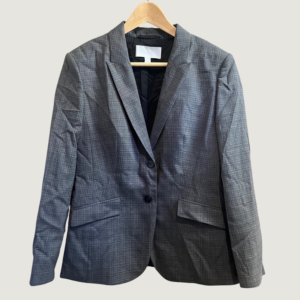 BOSS Hugo Boss Julea1 Blazer Womens Size 8 Grey 2-Button Tailored Jacket
